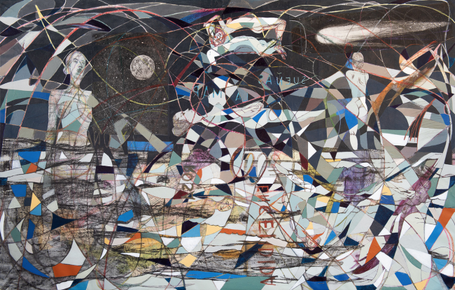 Mar con luna y cometa - Humberto Baca