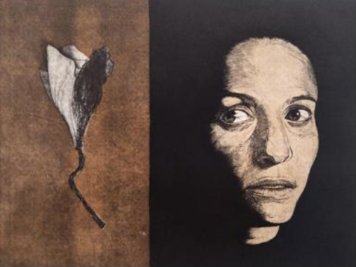Cara y flor