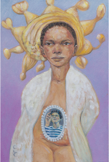Hermana con escudo de santa pintora