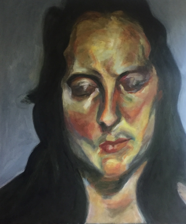 Mujer con ojos cerrados