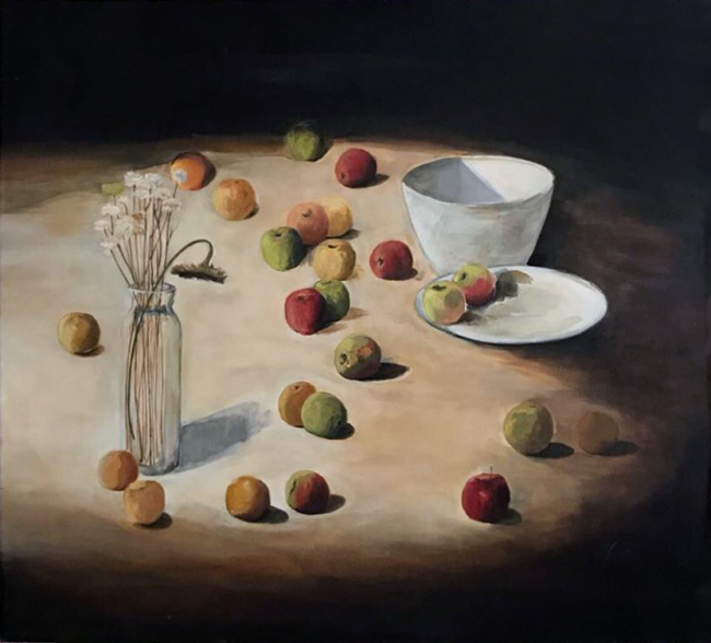 Bodegón con manzanas