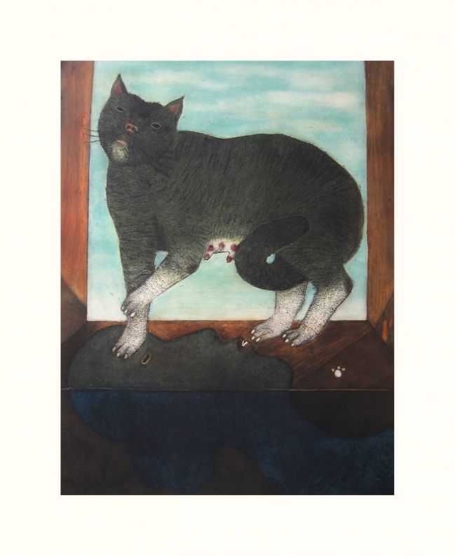 Gato con sombra de mujer - Luis Valsoto