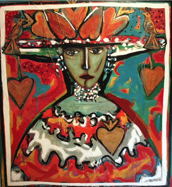 Mujer con pájaros