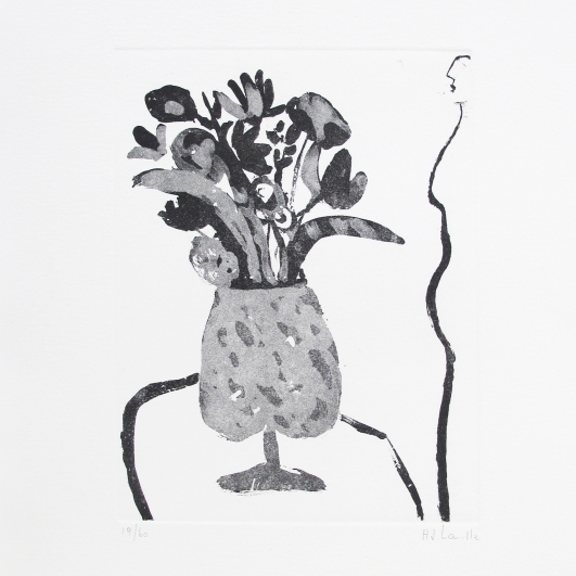 Perfil de mujer con florero II 5/60