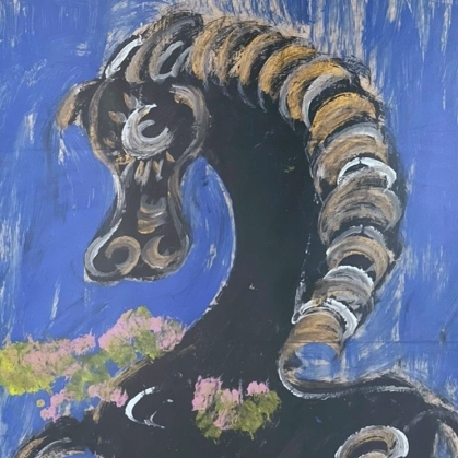 Caballo azul